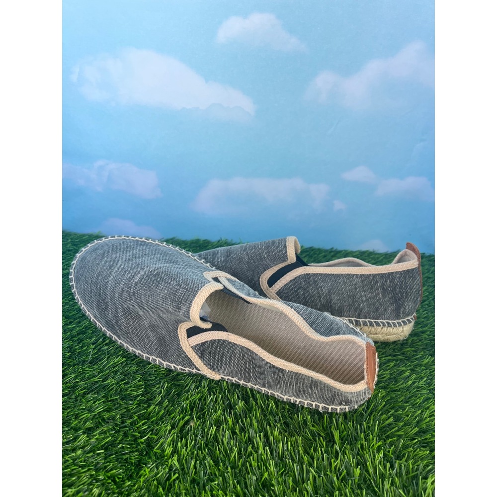 Handmade in Spain Mens Grey Canvas Espadrilles Slip On Shoes Size 43